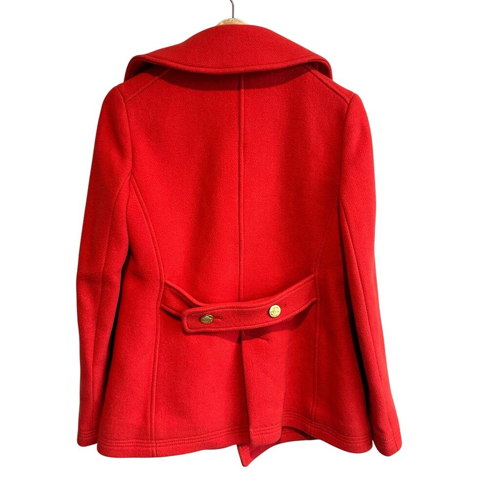 J. Crew Stadium Cloth by Nello Gori Wool blend Pea coat Red 4 - Picture 6 of 10